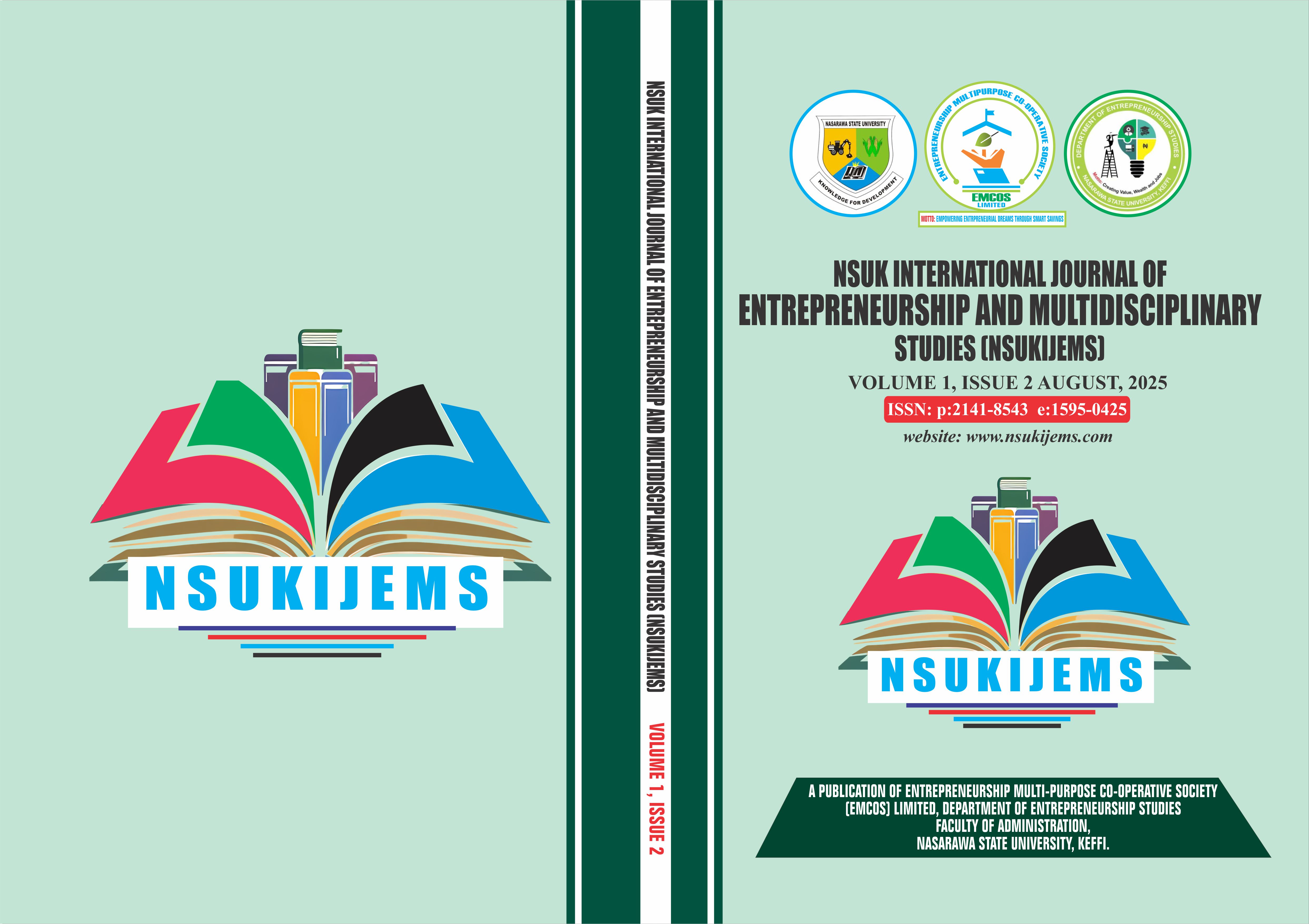 					View Vol. 1 No. 2 (2025): NSUK International Journal of Entrepreneurship and Multidisciplinary Studies
				
